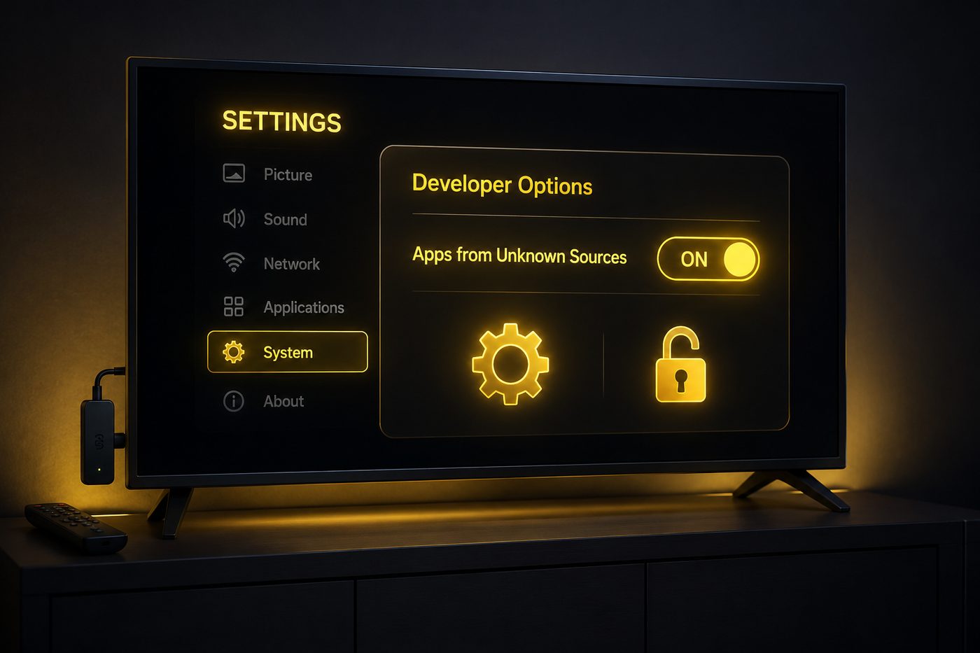 Firestick settings — enabling apps from unknown sources